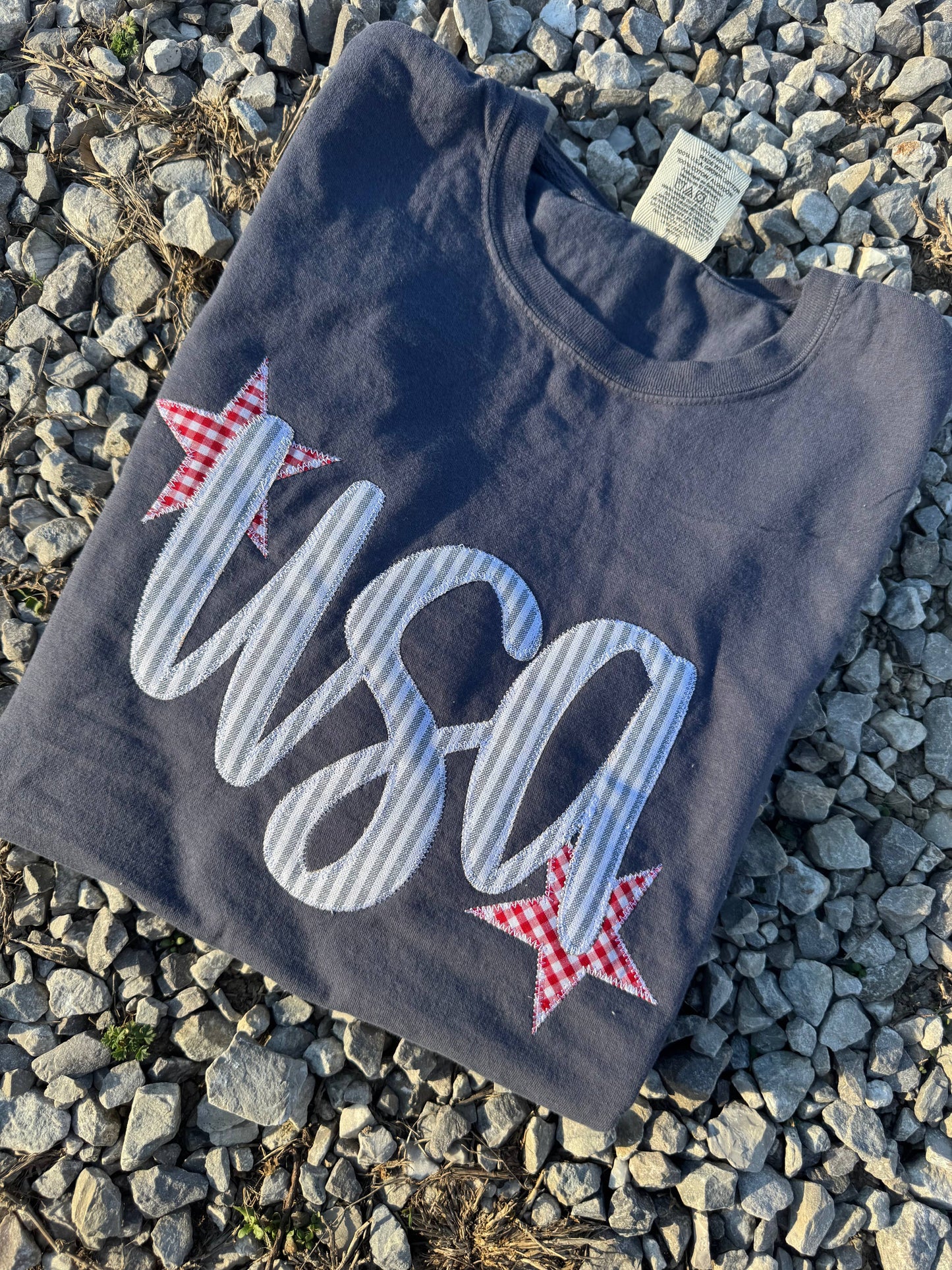 Denim USA Patriotic 4th of July Short Sleeve: Large