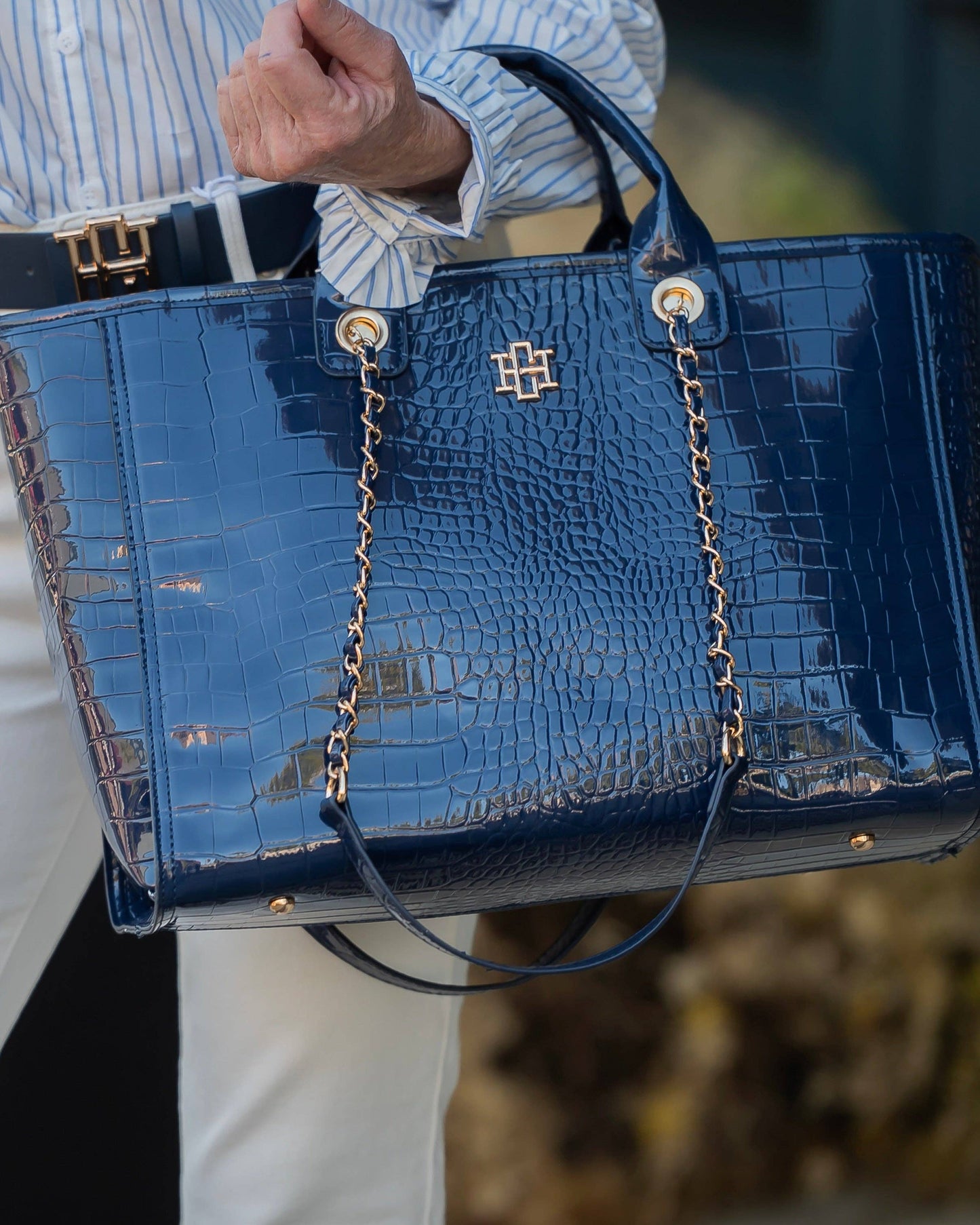 Missy Tote Navy Patent EC: Default