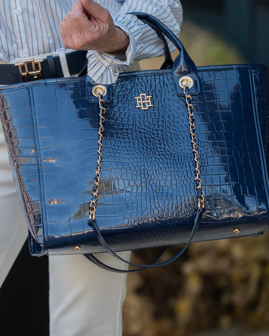Missy Tote Navy Patent EC: Default