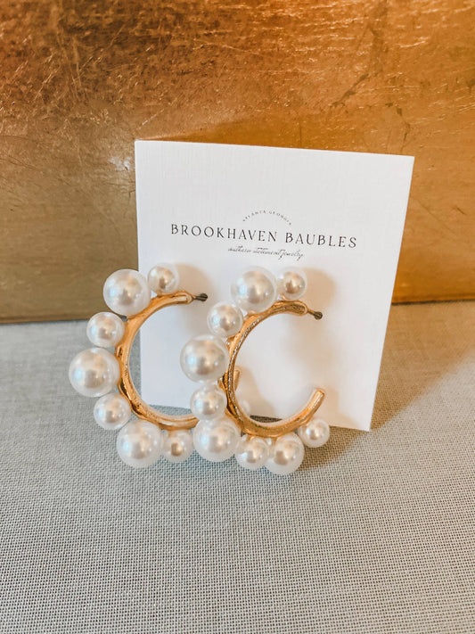Pearl Hoop Earrings - Southern Statement Jewelry