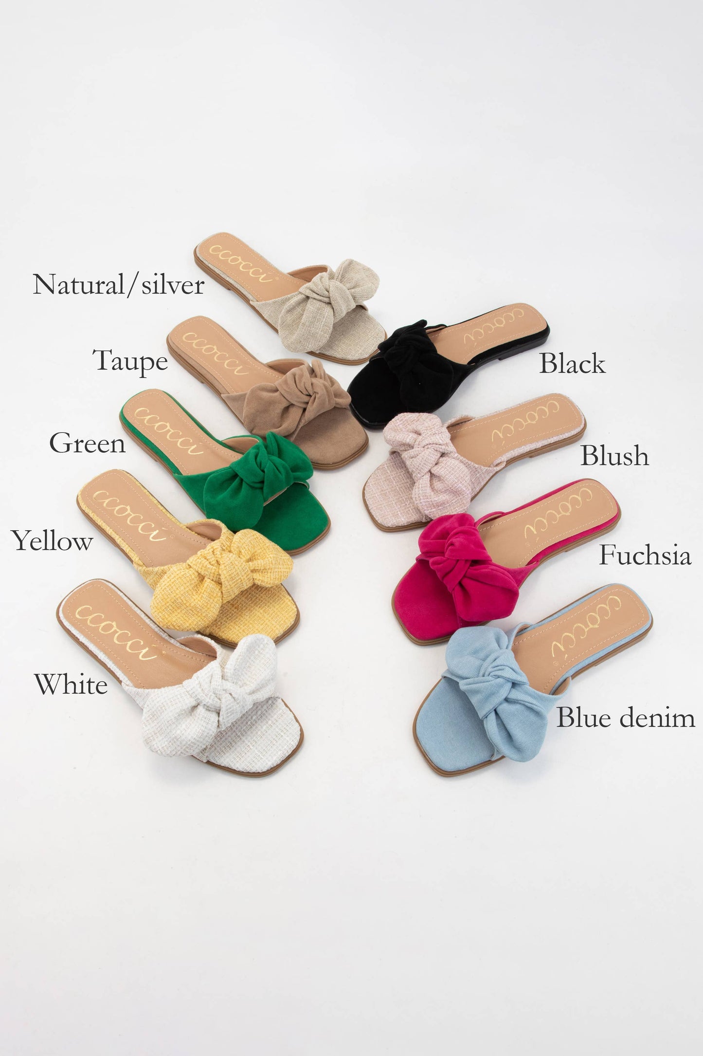 ROUND KNOTTED BOW ESSENTIAL DESIGN SLIP-ON SLIDE SANDAL: FUCHSIA / 8.5