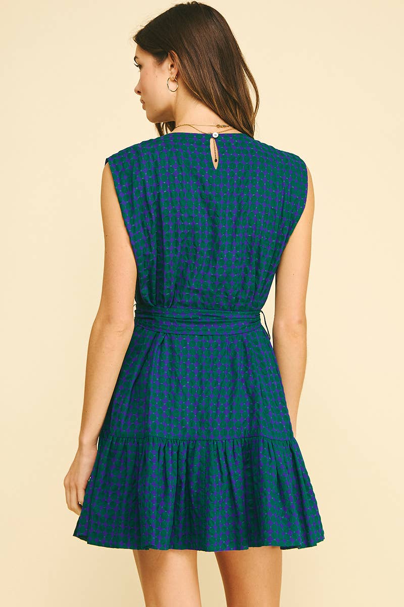 MULTI-COLOR POLKA DOT TIERED MINI DRESS - 6867DA: Pink / M