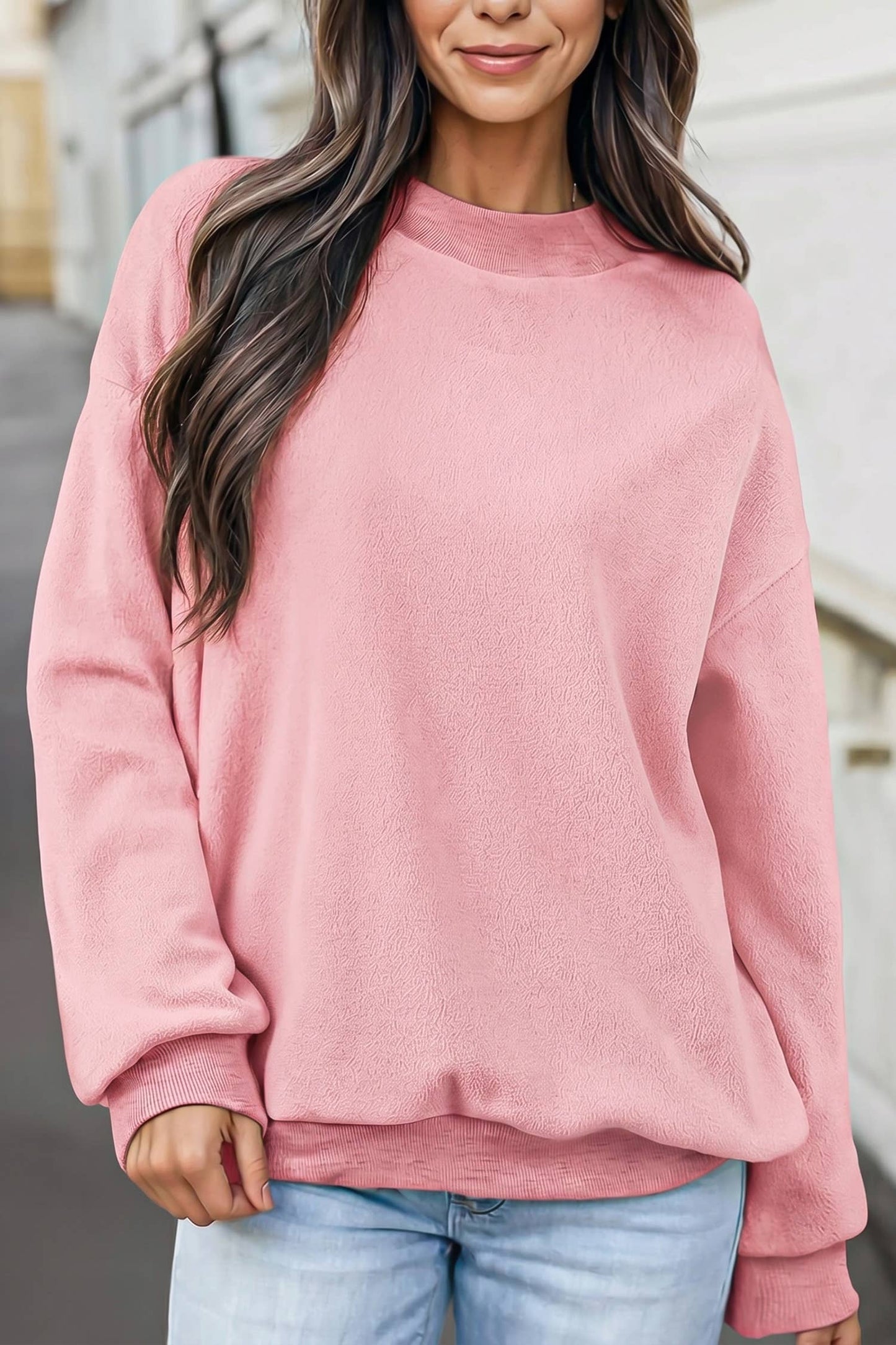 Reversible Oversized Mock Neck Sweatshirt | S-4X: Black / M