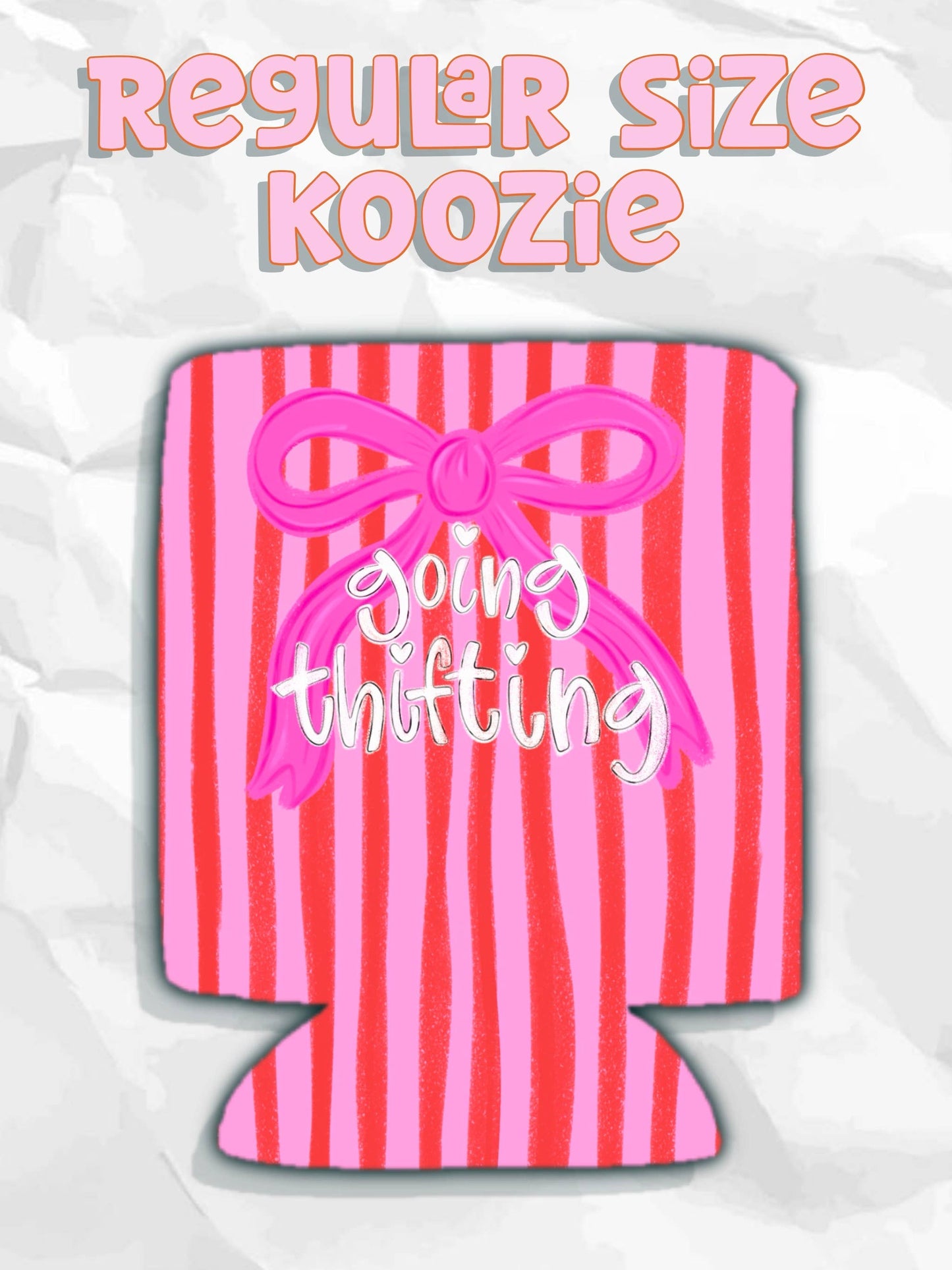 Going thrifting bow can koozie: Slims