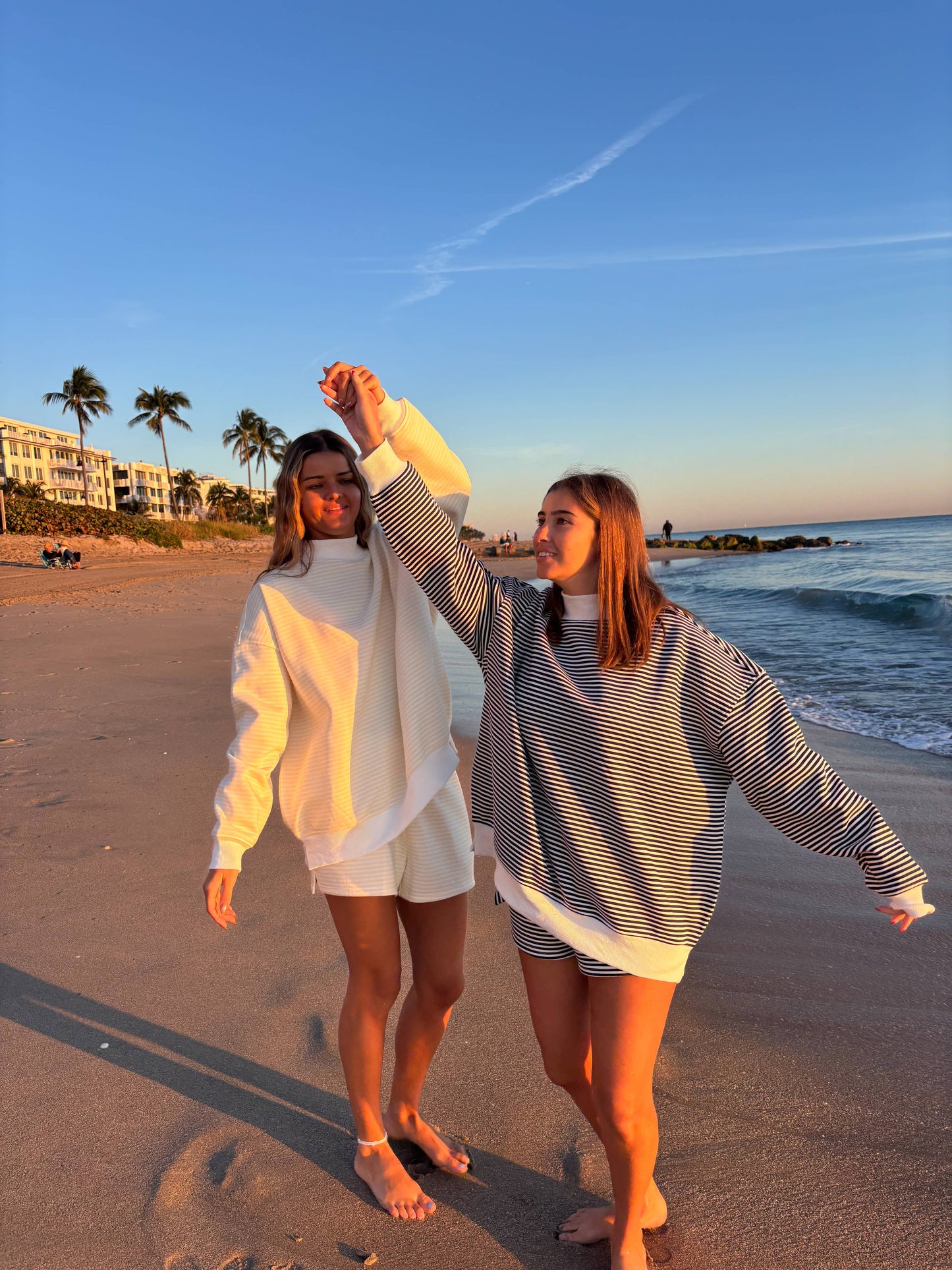 Dark Navy Blue and White Big Striped Mockneck Sweatshirt: Navy Blue/White Big Stripes / XL