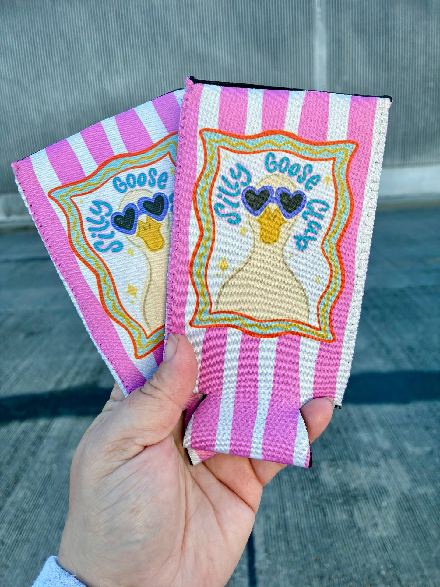 Silly goose club can koozies: Regular
