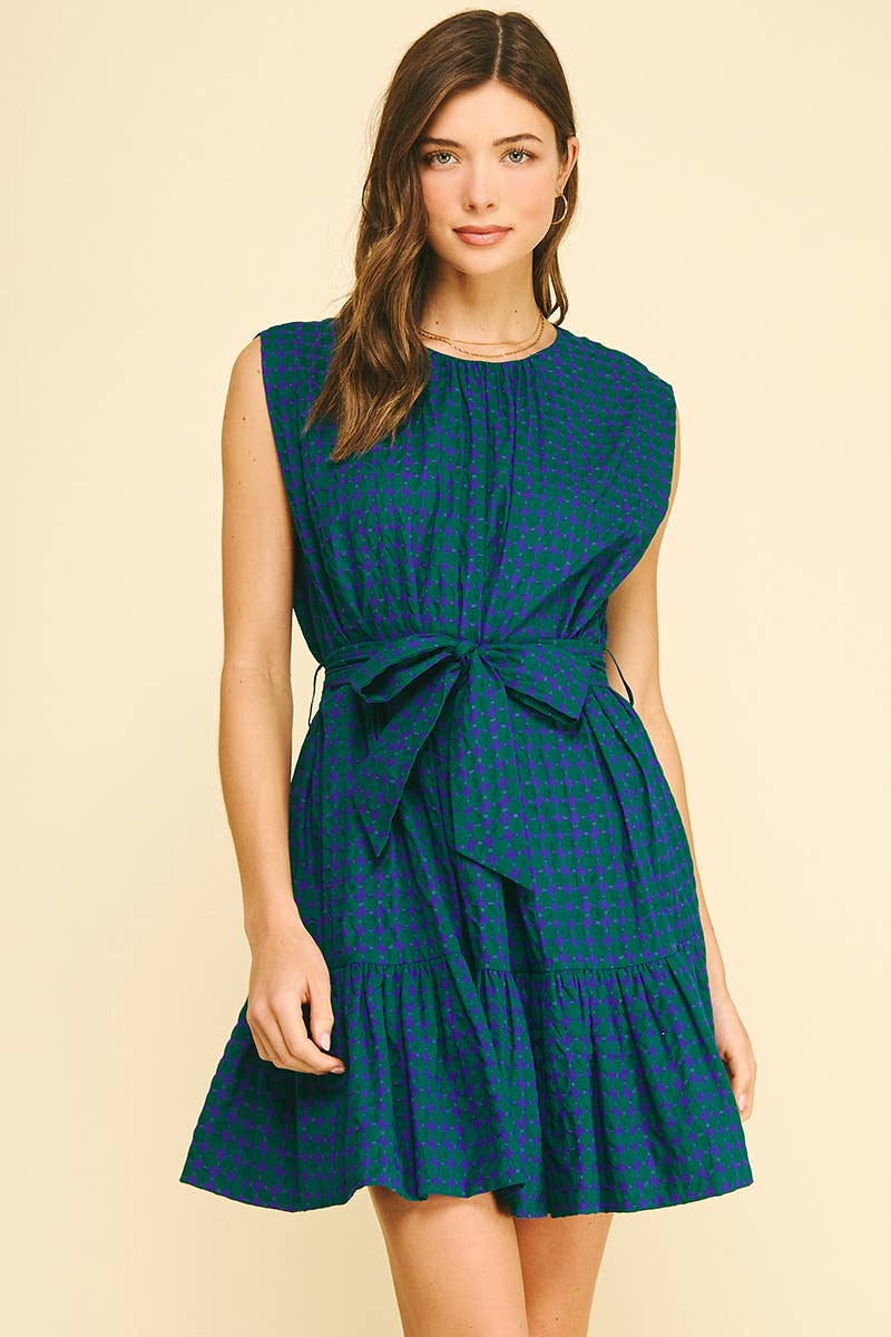 MULTI-COLOR POLKA DOT TIERED MINI DRESS - 6867DA: Pink / S