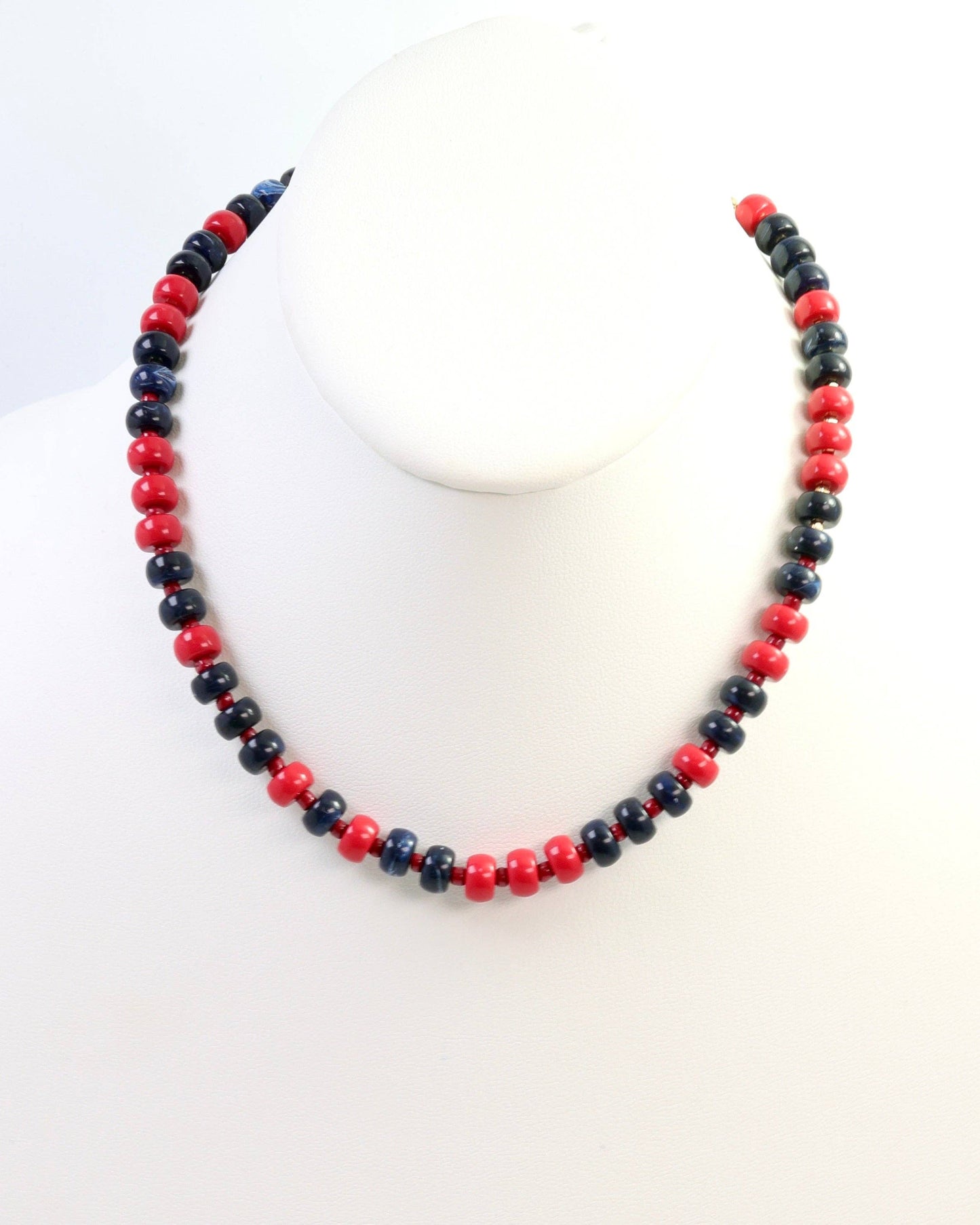 Ellison Stone Necklace Navy Red: Default