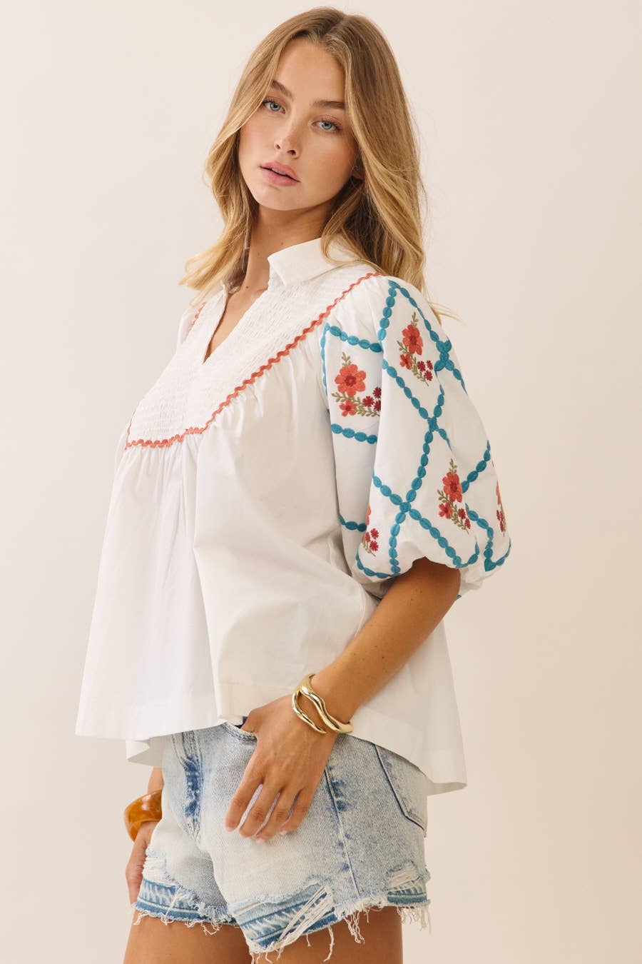 Plus Cotton Poplin Top: White / Plus Size / 2XL
