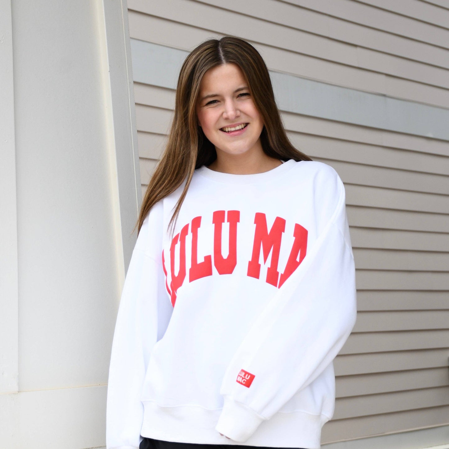 Lulu Mac Sweatshirt White/Red - Puff: White/Red / Small