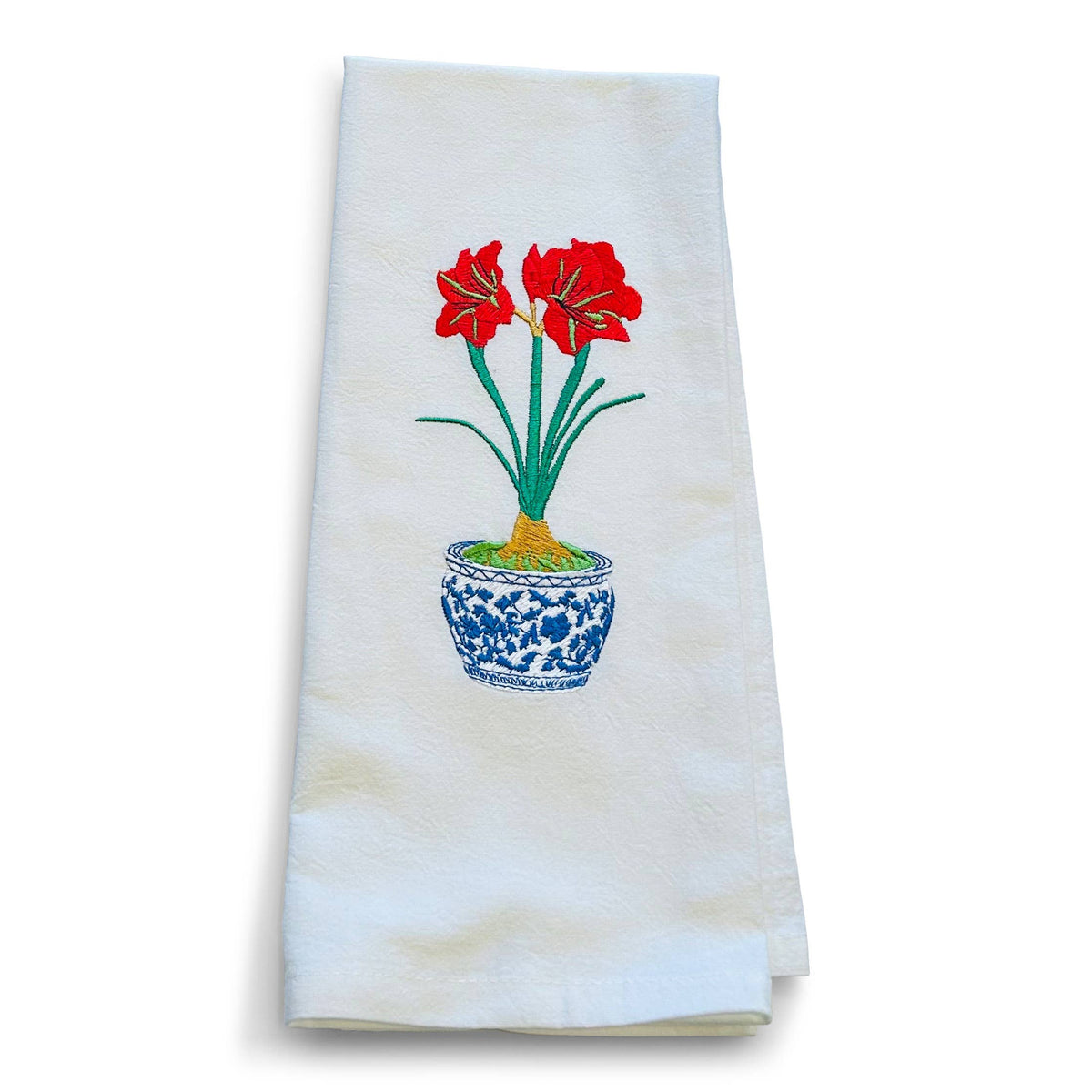 Towel - Chinoiserie Amaryllis on white