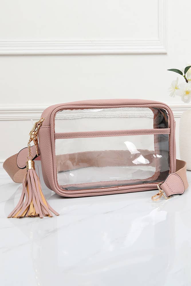 Clear PU Cross Body Camera Bag: Leopard