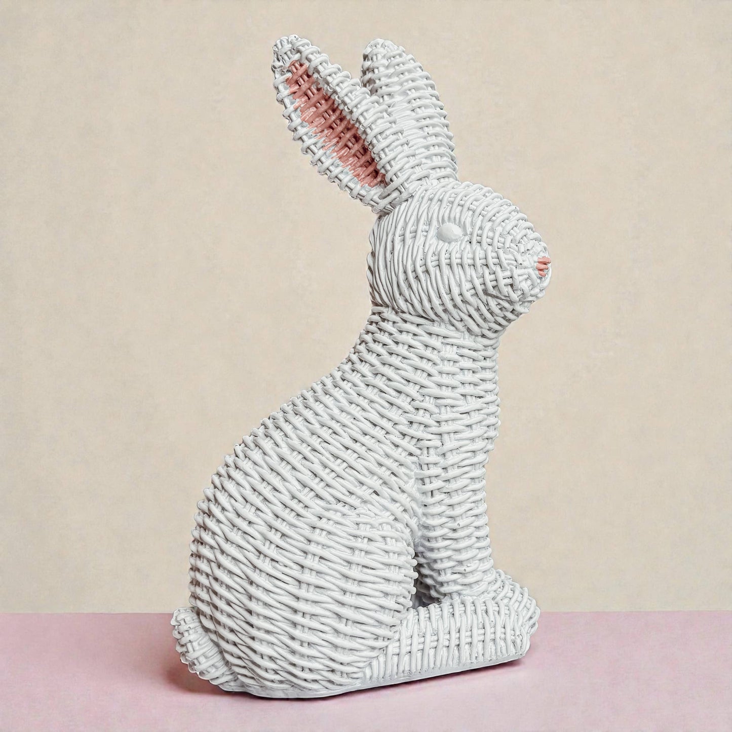 Rabbit Statue Wicker Weave Bunnies, Easter Bunny Home Decor: Brown