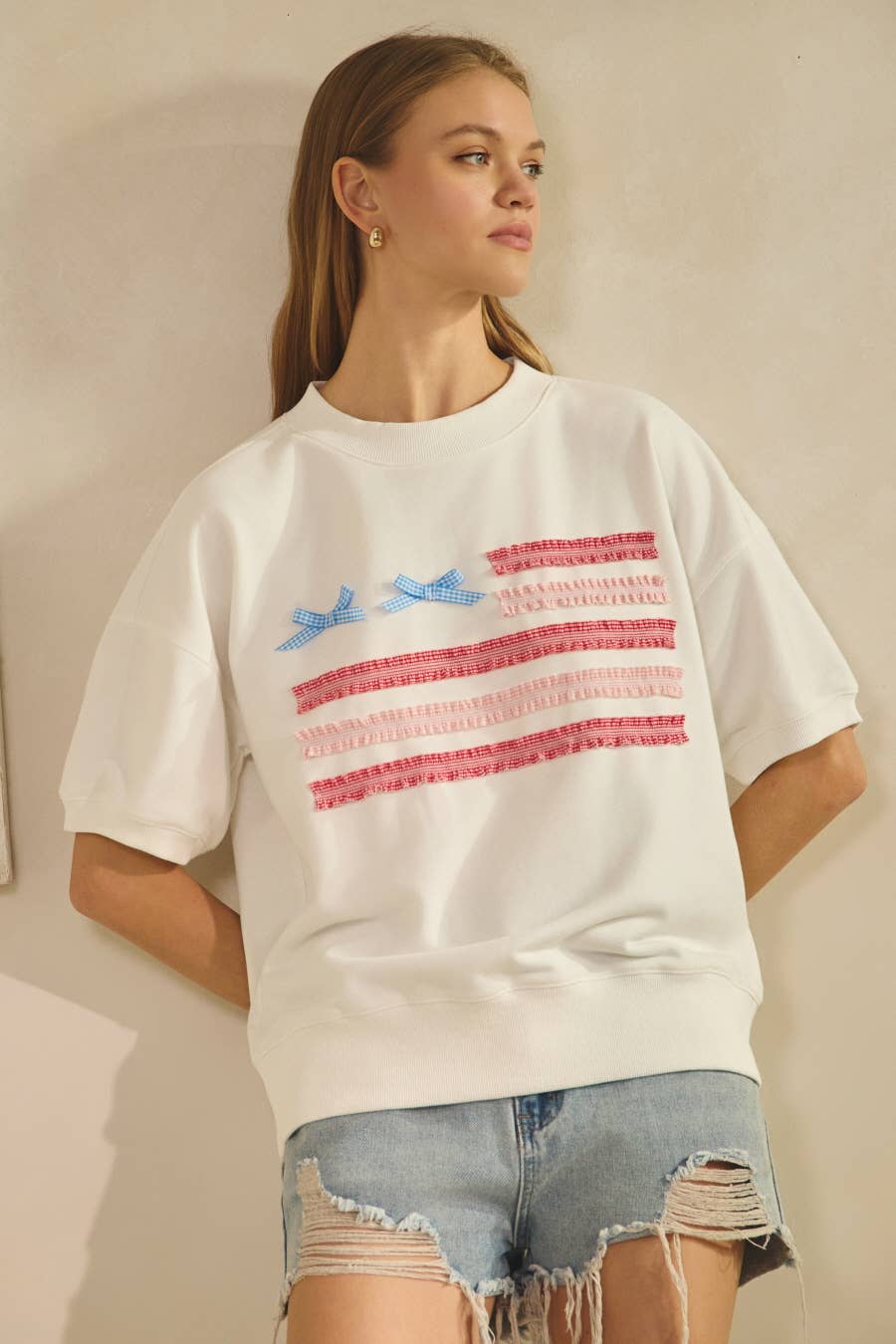 Short-sleeve Sweatshirt: White / M