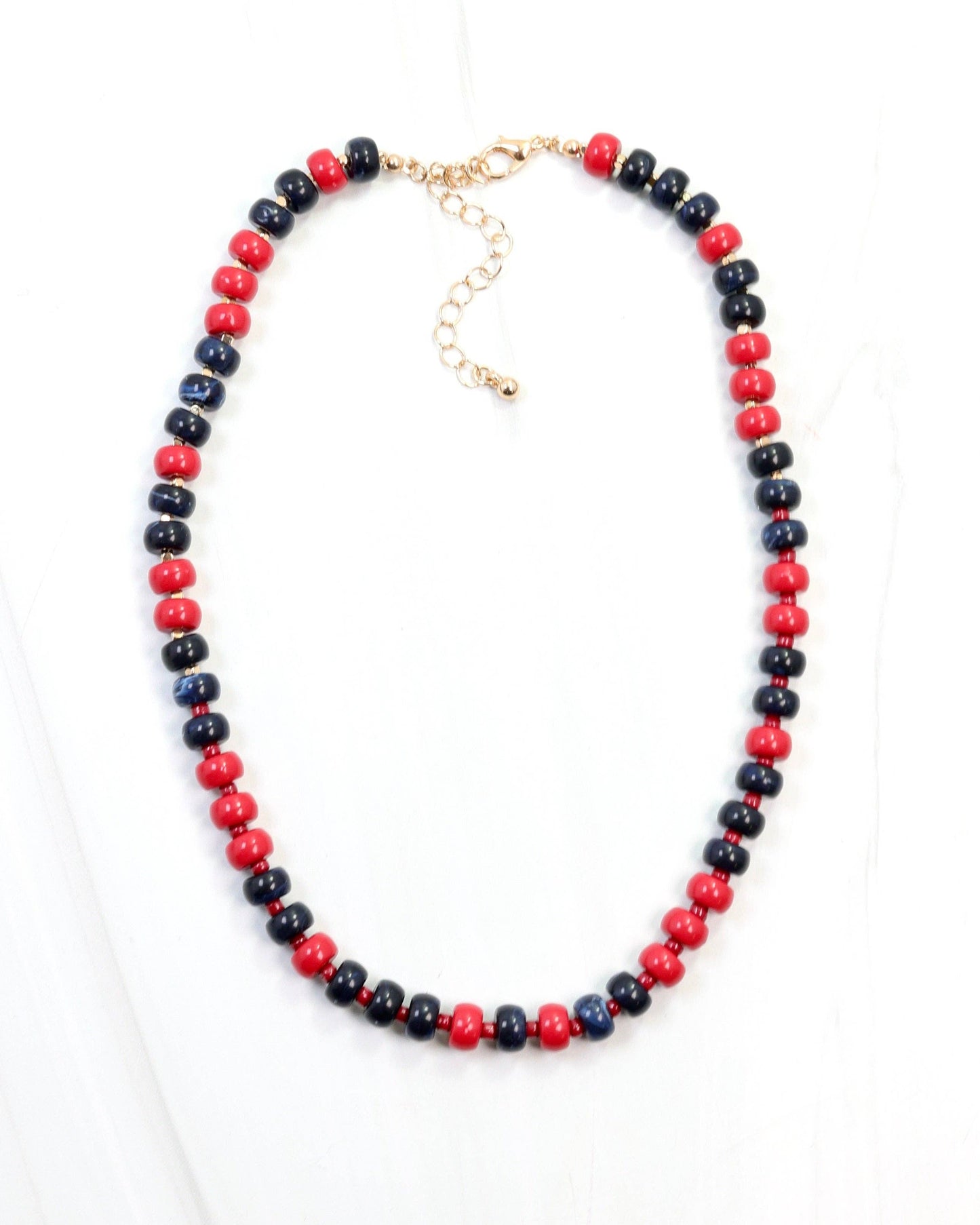 Ellison Stone Necklace Navy Red: Default