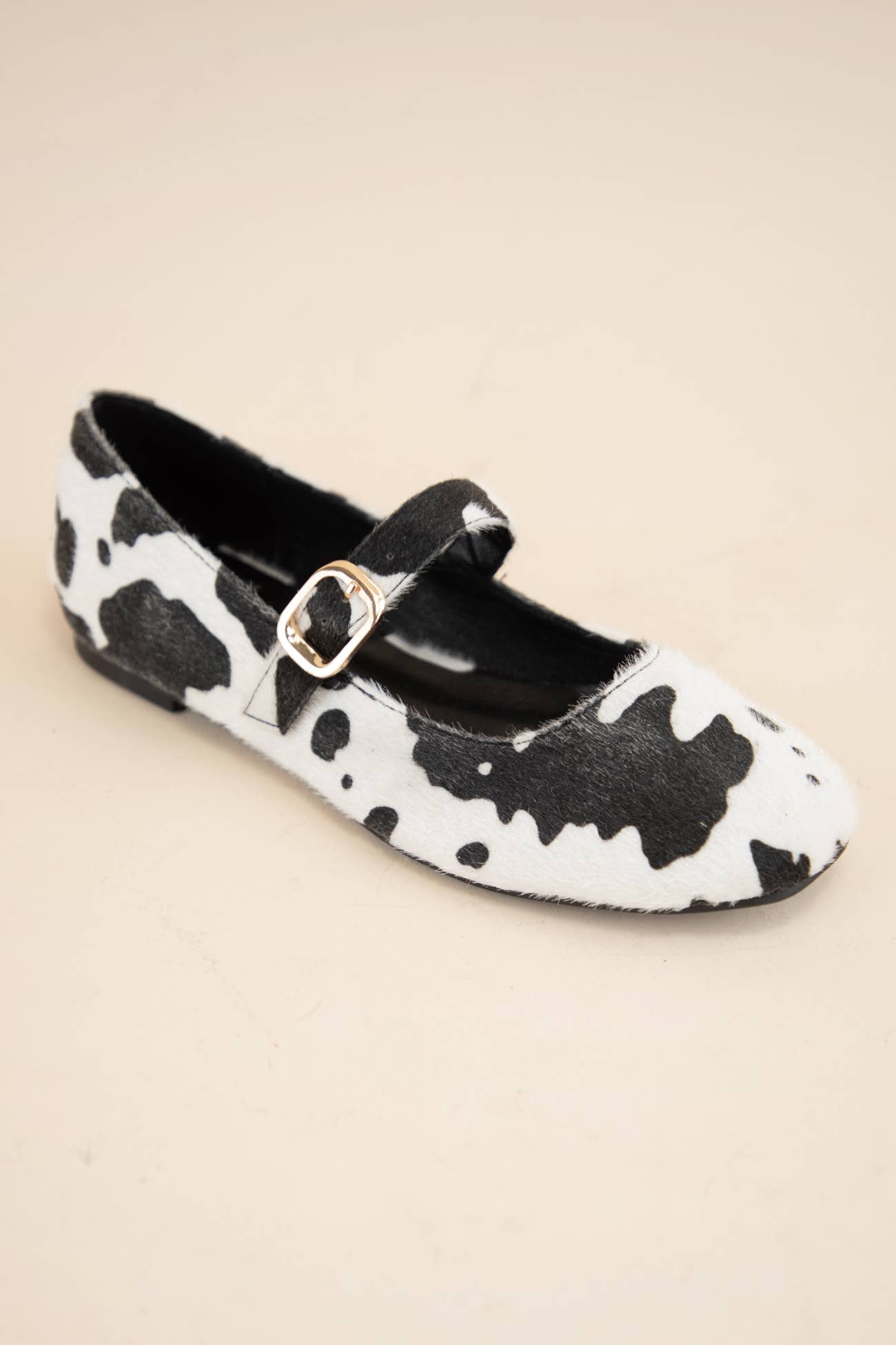 MELI-3 ANIMAL PRINT SHORT HAIR FURRY UPPER FALL FLATS: LEOPARD / C12