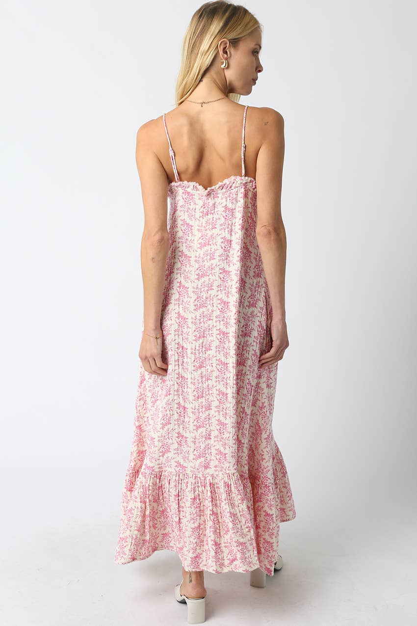 Katie Ruffle Maxi Dress: Blue / Contemporary / M