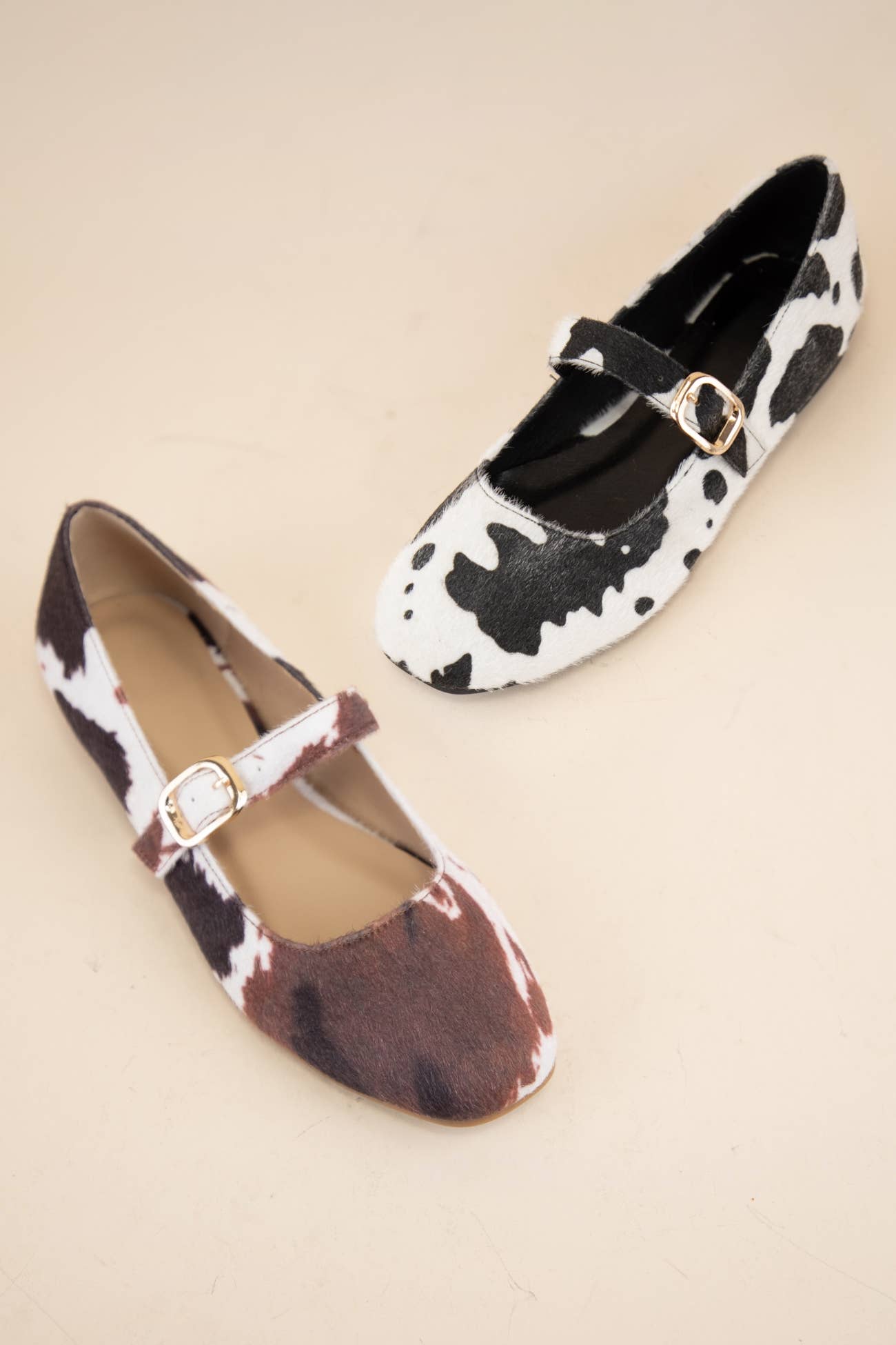 MELI-3 ANIMAL PRINT SHORT HAIR FURRY UPPER FALL FLATS: LEOPARD / C12