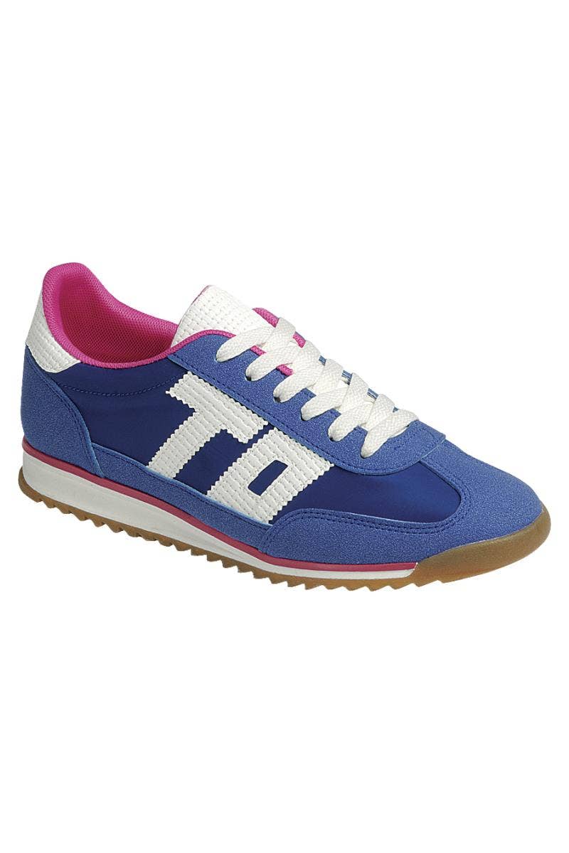 Women Lace up Sneaker Shoes FL-TOTO-51: BLUE WHITE / A18
