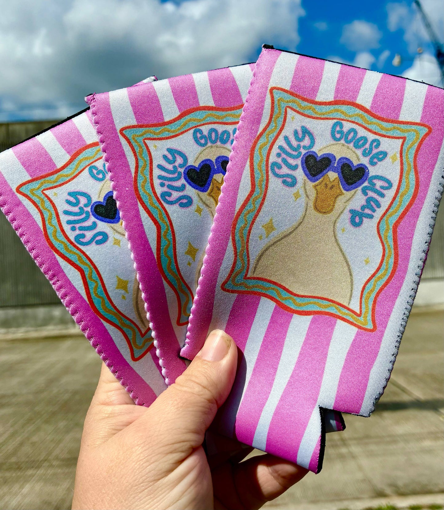 Silly goose club can koozies: Slims