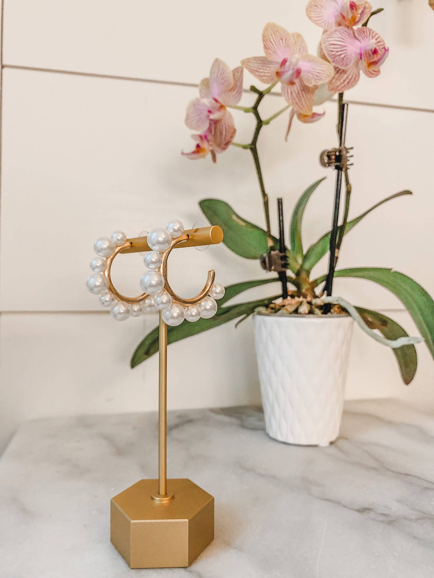 Pearl Hoop Earrings - Southern Statement Jewelry