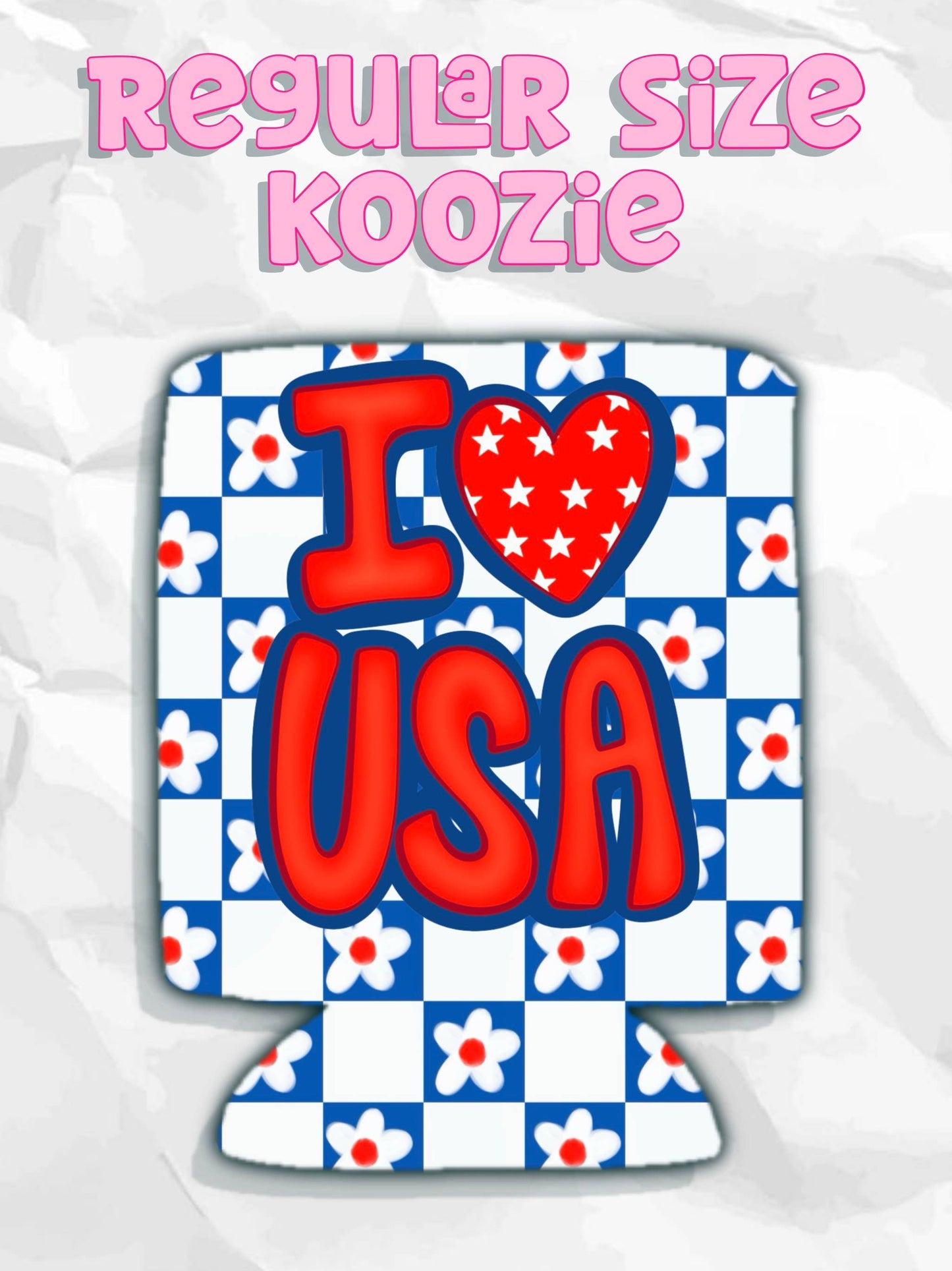 I heart USA patriotic koozies: Slims