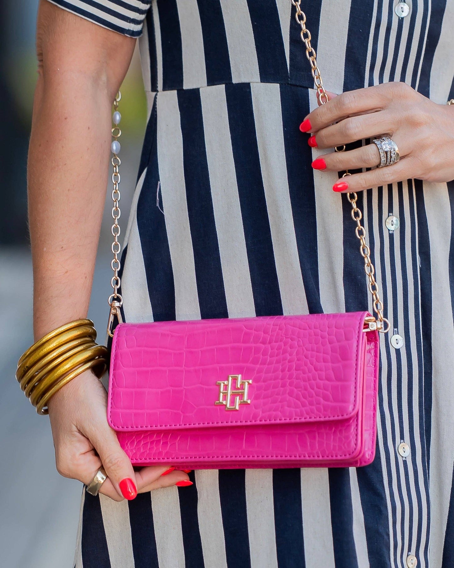 Brynleigh Clutch Crossbody Hot Pink EC: Default