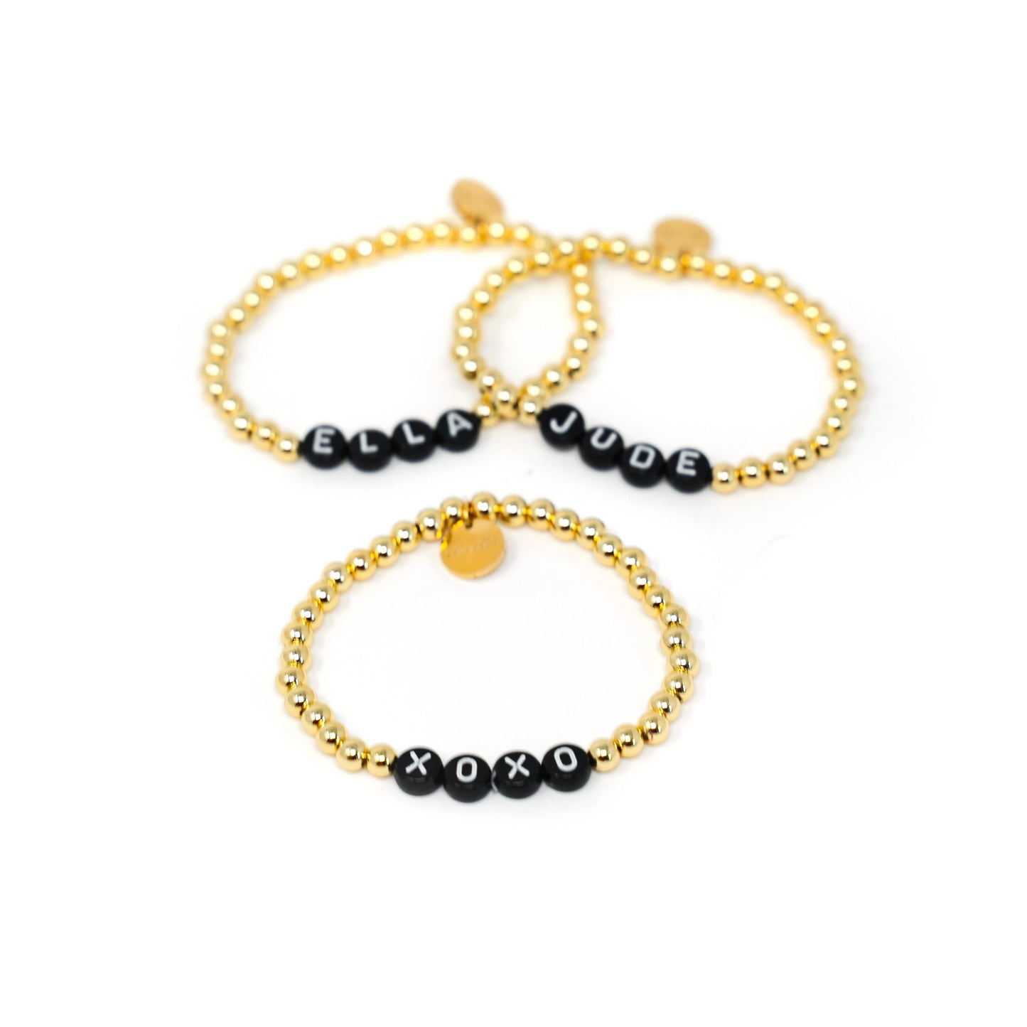 Customized Stretch Beaded Bracelets: Adult 7" White Beads