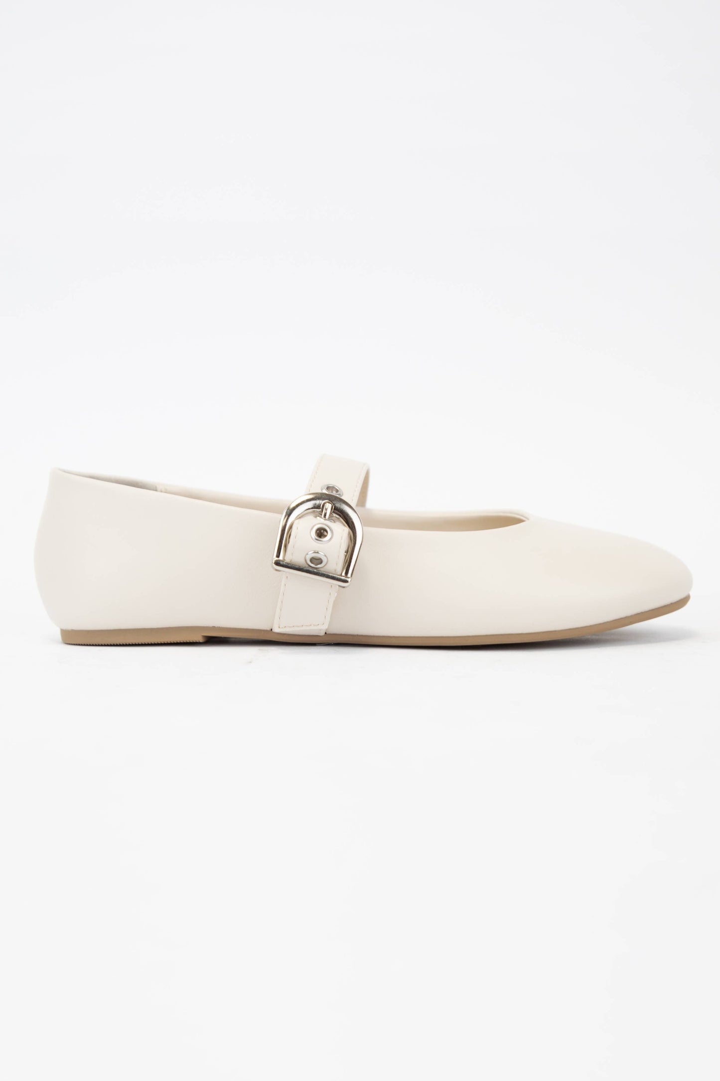 SEESAW ROUND TOE BUKKLED STRAP MARY JANE FLAT : GOLD / 8