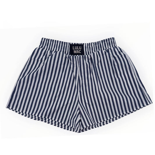 BXST- NAVY STRIPED BOXER SHORT: NAVY / Large