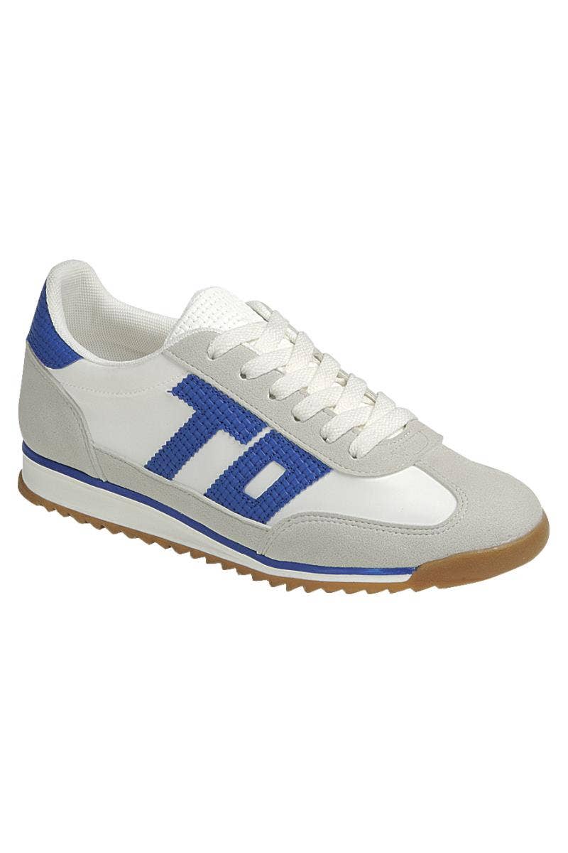 Women Lace up Sneaker Shoes FL-TOTO-51: BLUE WHITE / A18