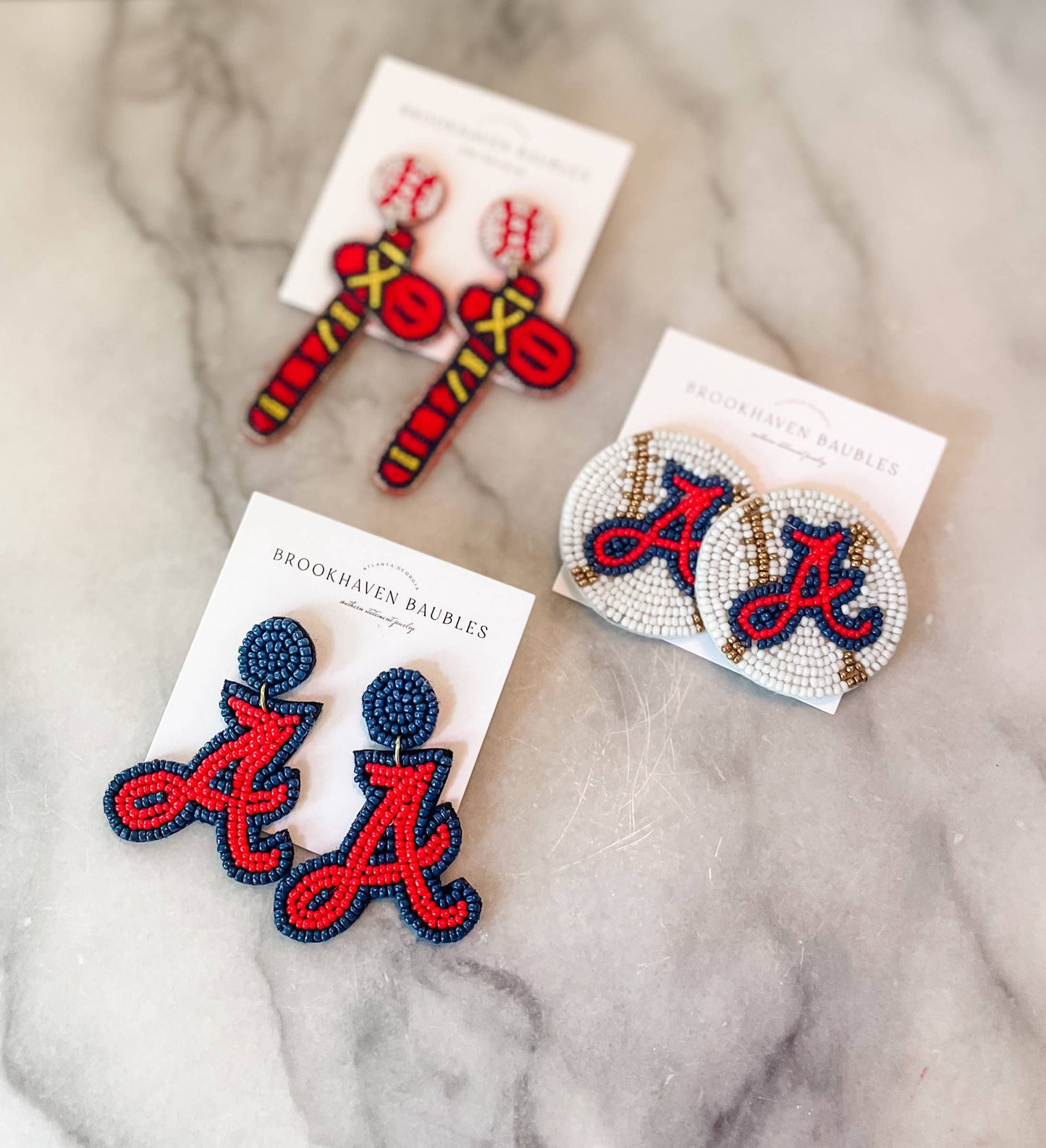 Braves Beaded Earrings - Southern Statement - MLB Game Day