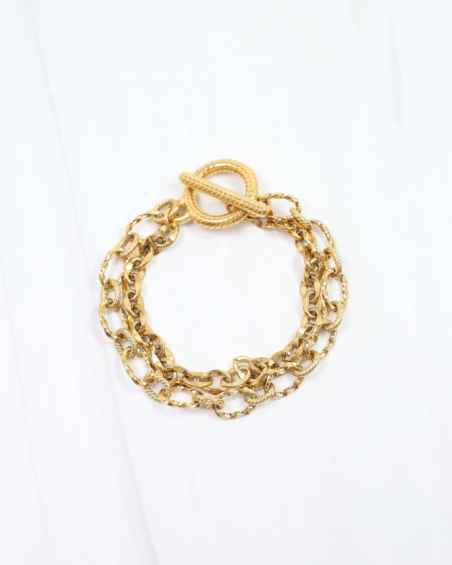 Kennon Double Strand Link Bracelet WP Gold: Default