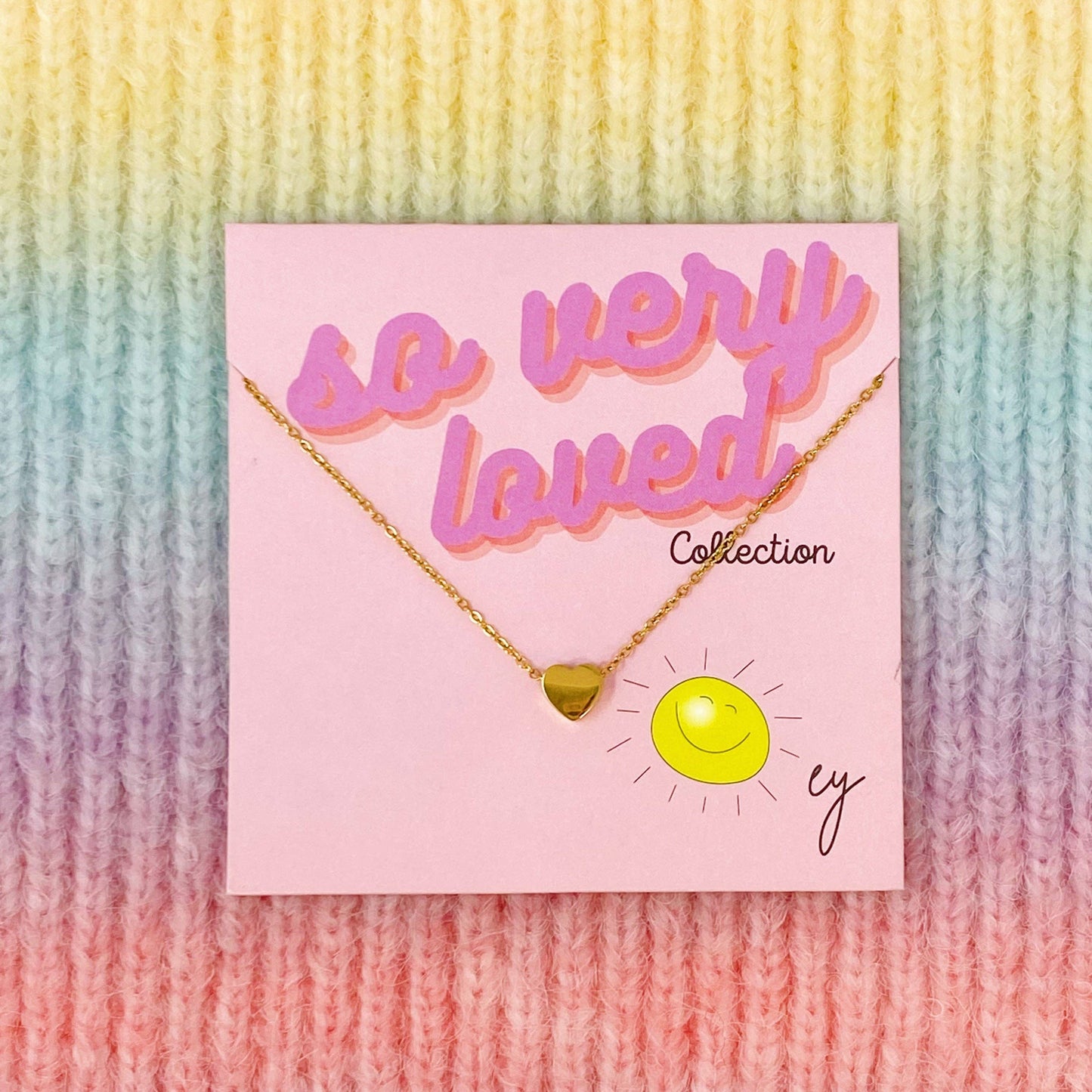 So Very Loved Heart Necklace: Gold