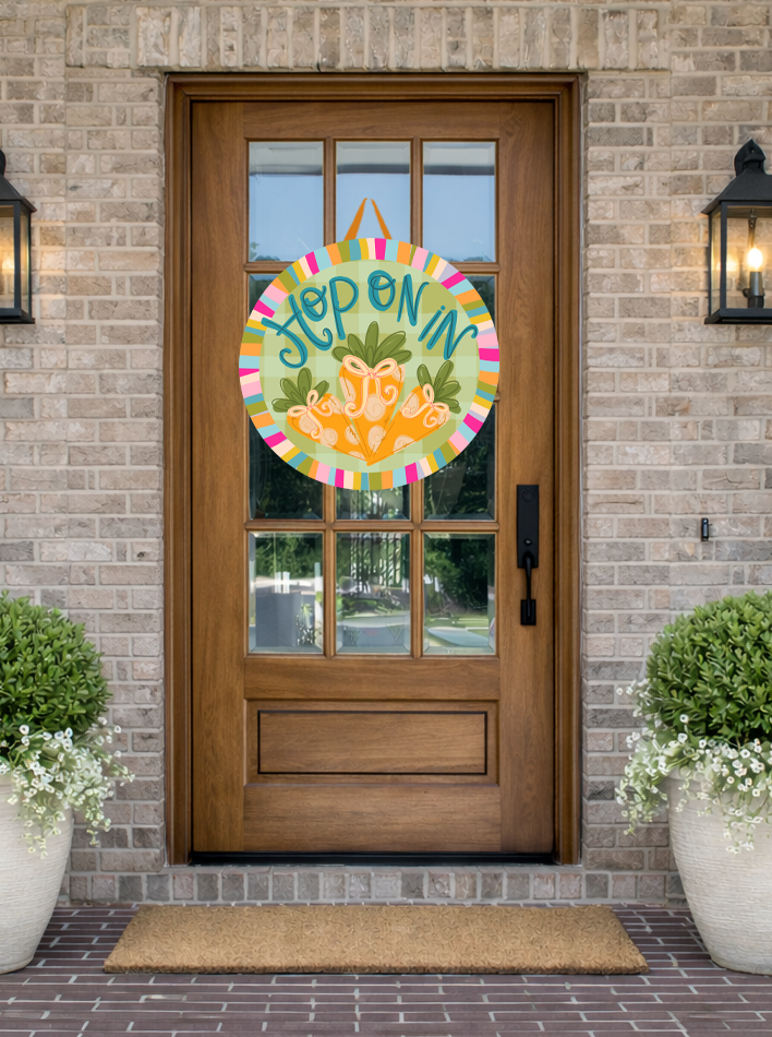 Hop On In Door Hanger