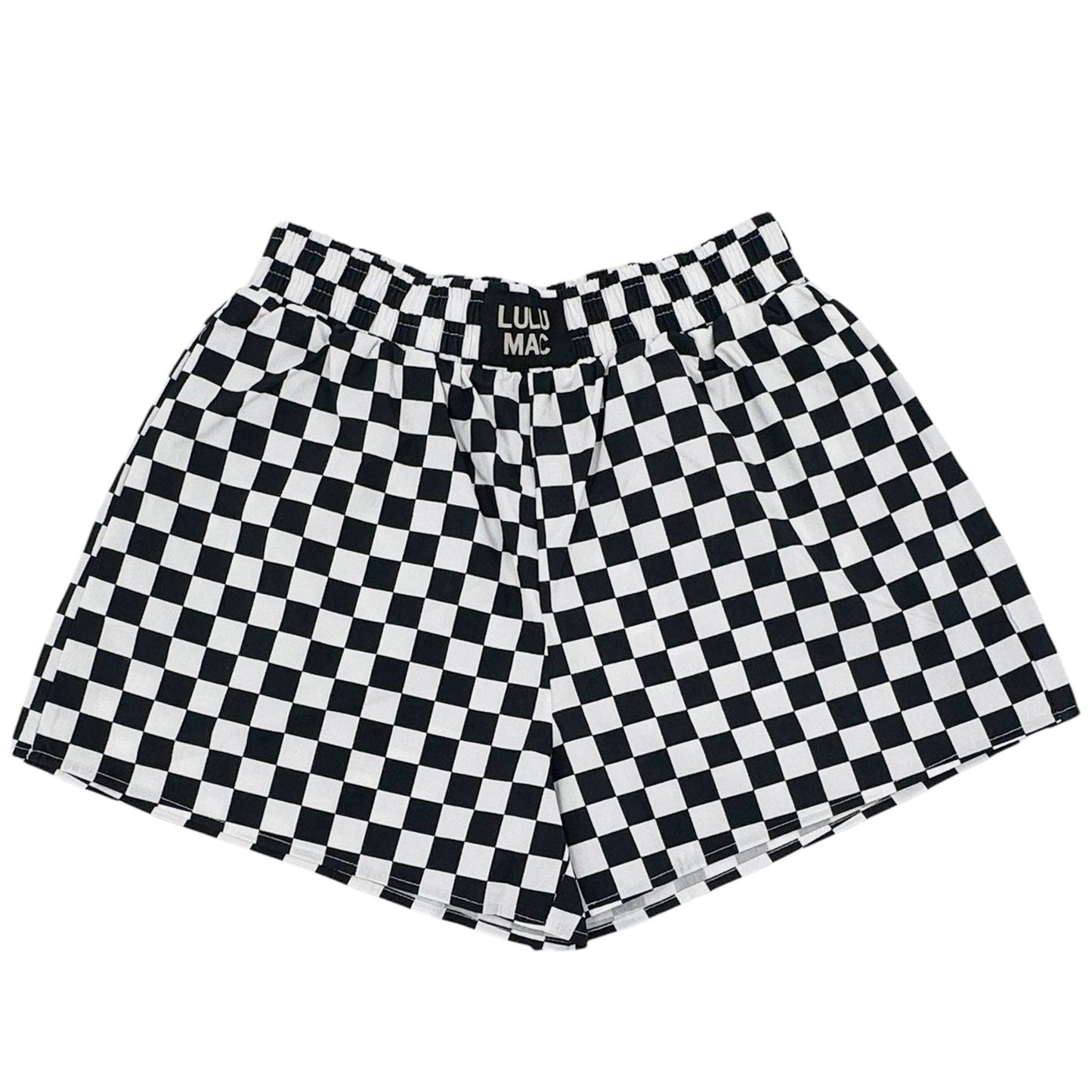 BXCK-BLACK WHITE CHECK BOXER SHORT: BLACK / Large