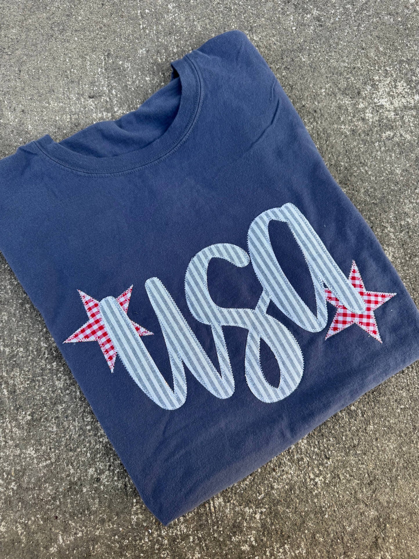 Denim USA Patriotic 4th of July Short Sleeve: Medium