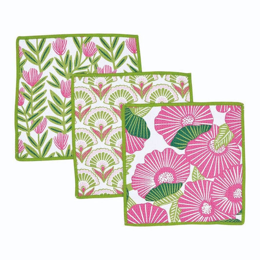 PINK PAPAVER Dish Cloths, Set of 3