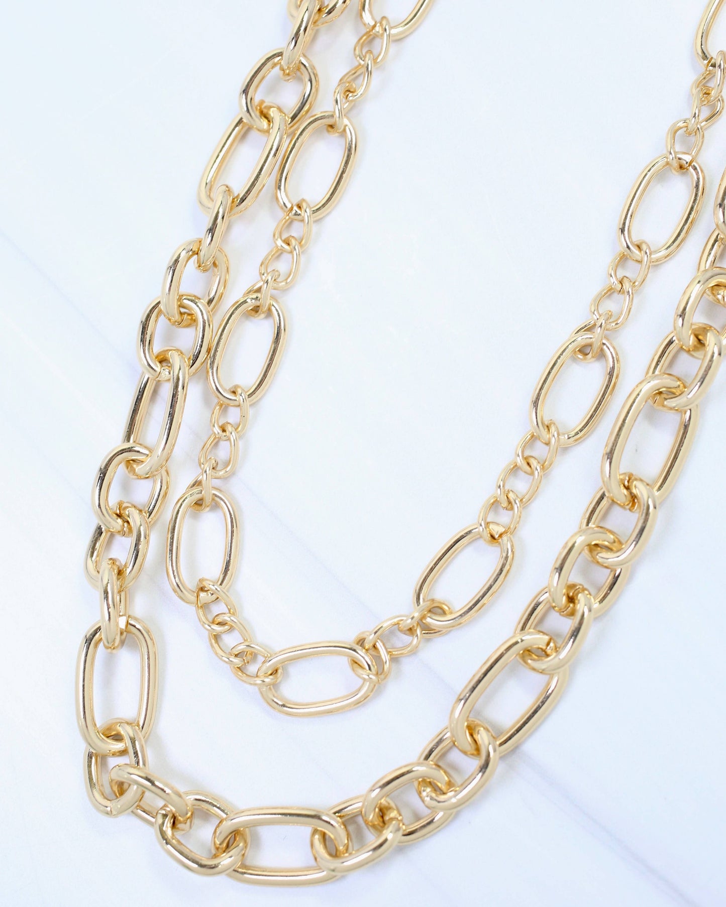Glens Falls Layered Link Necklace Gold: Default