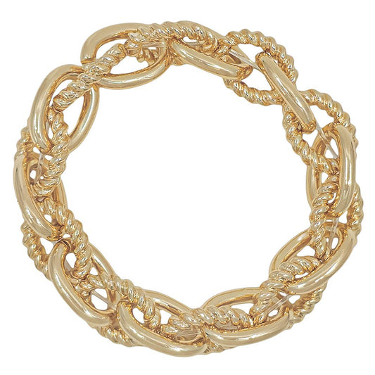 CHUNKY OVAL CHAIN 2 TEXTURED METAL STRETCHED BRACE, MB 1869: GD