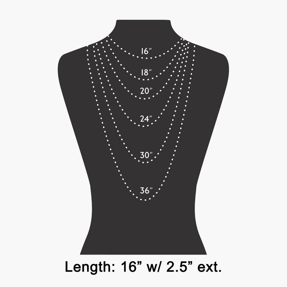 Square Faceted Stone Pendant Chain Necklace Set: PL