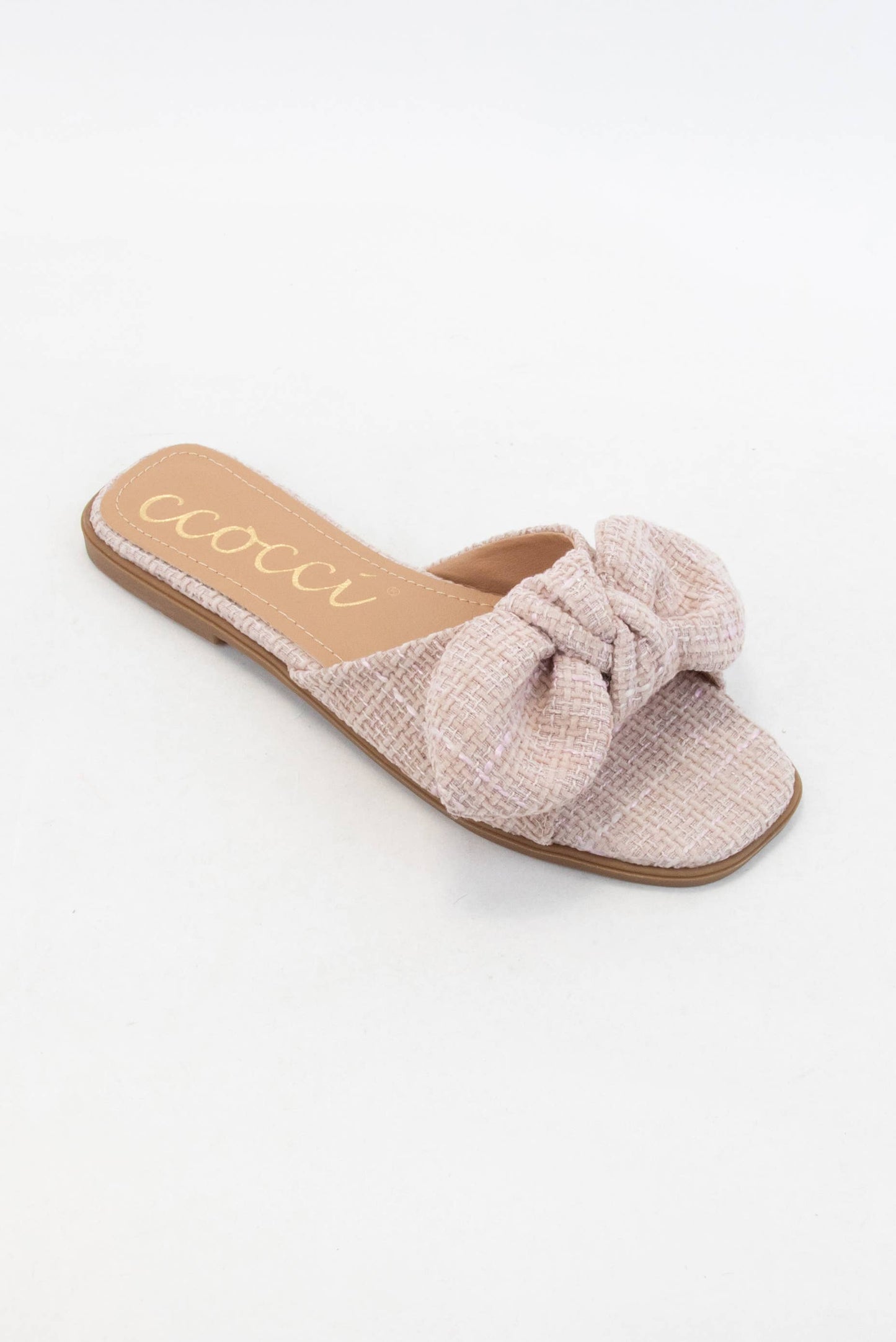 ROUND KNOTTED BOW ESSENTIAL DESIGN SLIP-ON SLIDE SANDAL: FUCHSIA / 8