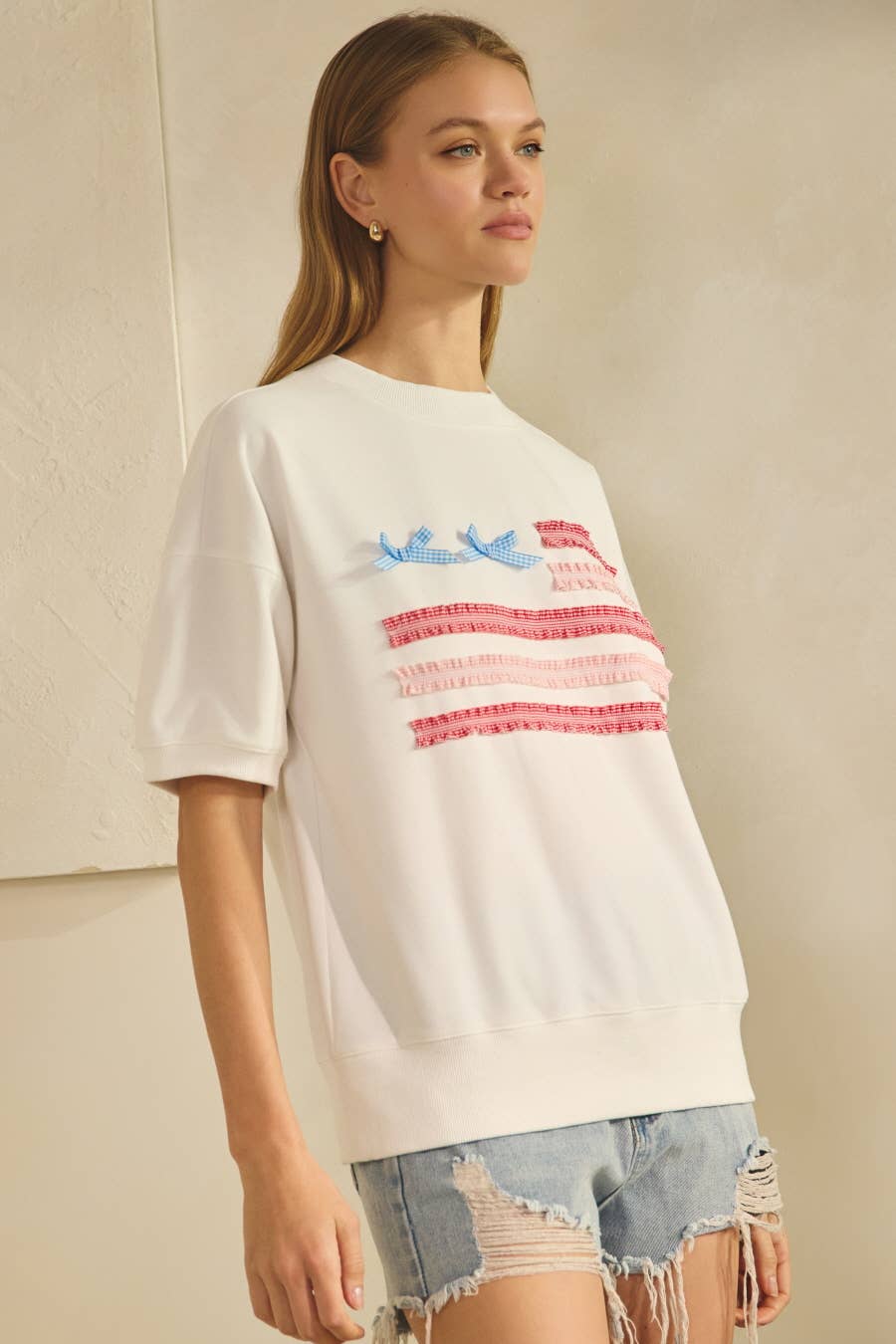 Short-sleeve Sweatshirt: White / S