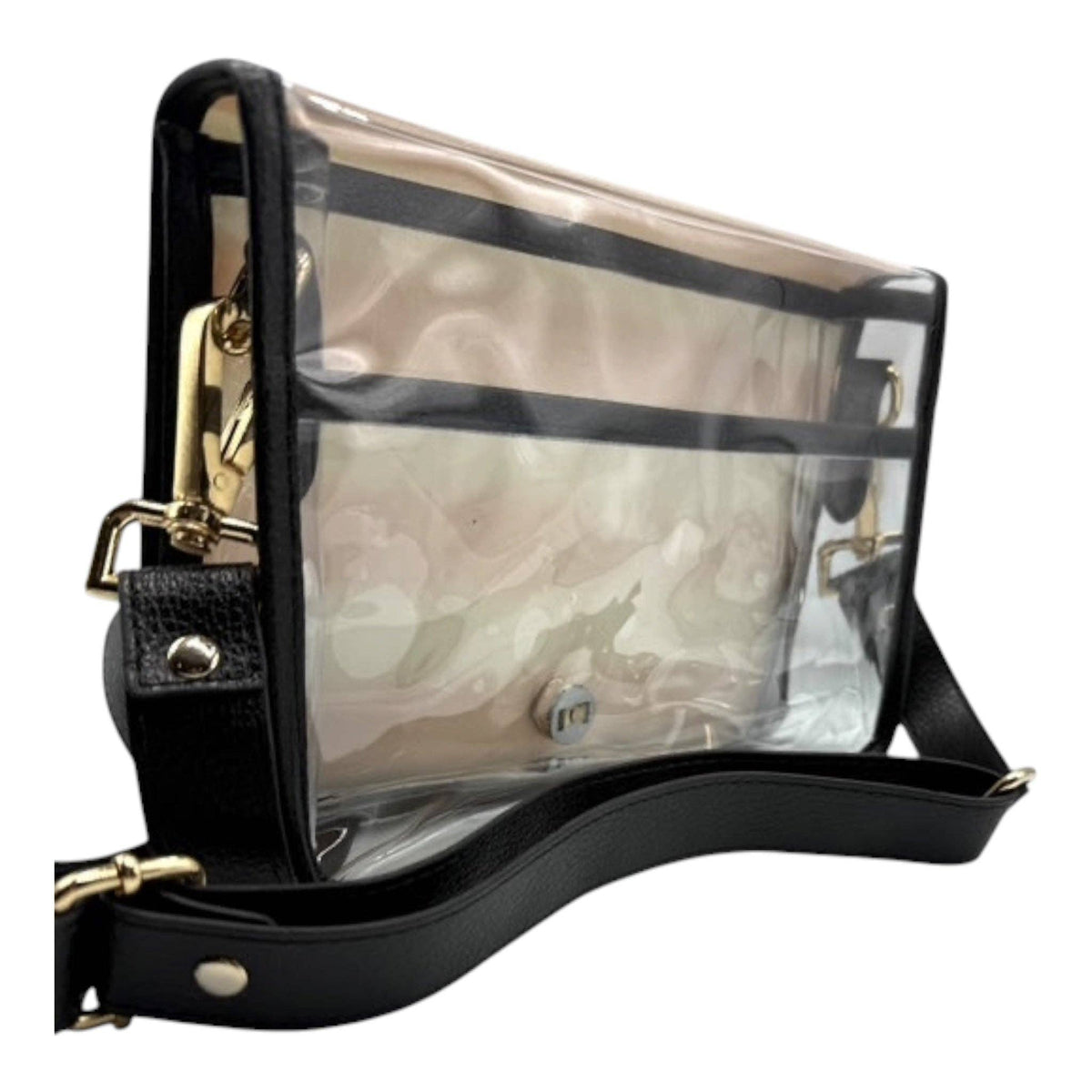 Ashley Leopard Clear Stadium Bag with Black Enamel Bamboo