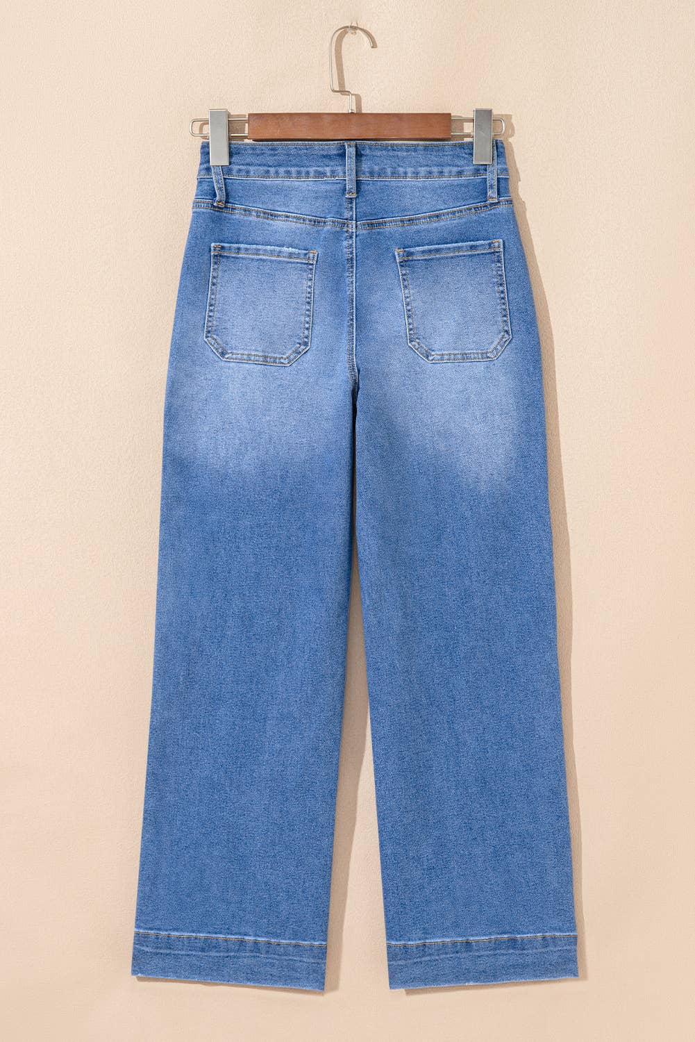 Ashleigh Blue Cropped High Rise Wide Leg Jeans: Ashleigh Blue / 72%Cotton+26%Polyester+2%Elastane / 6