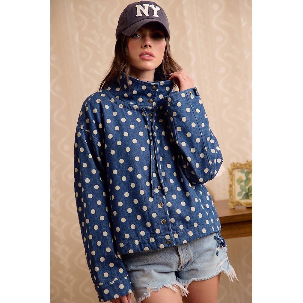 PRINTED HOODED WINDBREAKER JACKET TOP: MOCHA GINGHAM / S